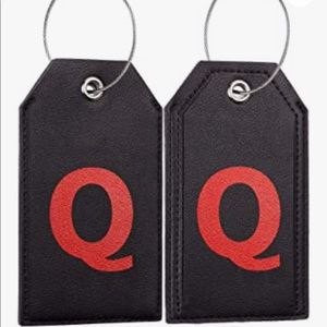 Black Initial Luggage Tags